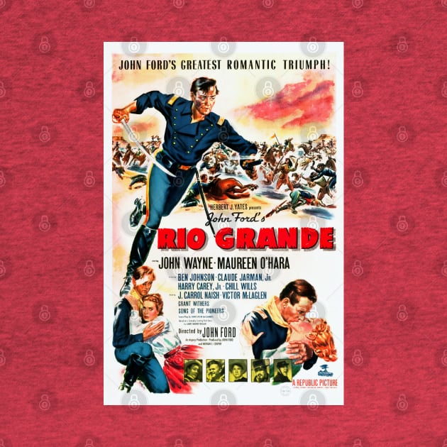 Restored Old Hollywood Western Rio Grande Movie Starring John Wayne by vintageposterco